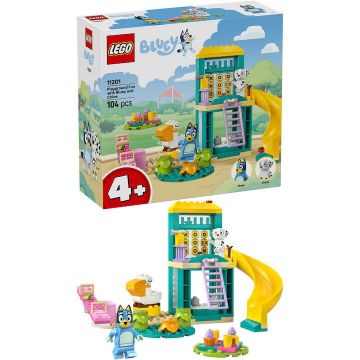 LEGO® Jucarie LEGO® Bluey, Distractie la locul de joaca cu Blue si Chloe 11201, 104 piese, 4 ani+