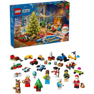 LEGO® Jucarie LEGO® City, Calendar de advent 60475, 186 piese, 5 ani+