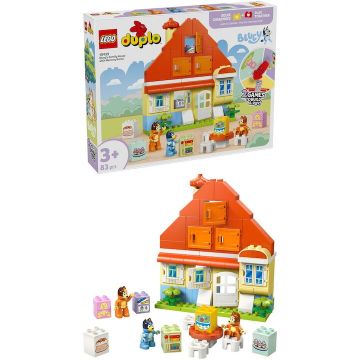 LEGO® Jucarie LEGO® DUPLO Bluey - Casa de familie a lui Blue cu un joc de memorie 10459, 83 piese, 3 ani+