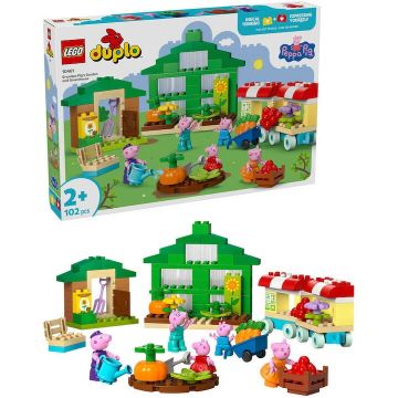 LEGO® Jucarie LEGO® DUPLO® Peppa Pig, Gradina si sera Bunicului Purcelus 10461, 102 piese, 2 ani+