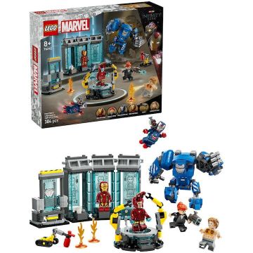 LEGO® Jucarie LEGO® Marvel - Laboratorul lui Iron Man: Sala armurilor 76315, 384 piese, 8 ani+