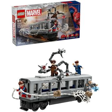 LEGO® Jucarie LEGO® Marvel, Lupta de pe acoperisul trenului dintre Omul-Paianjen si Doc Ock 76321, 393 piese, 9 ani+