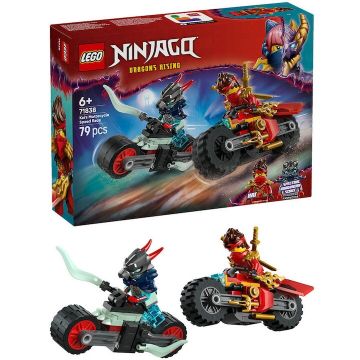 LEGO® Jucarie LEGO® NINJAGO®, Cursa de viteza cu motocicleta lui Kai 71838, 79 piese, 6 ani+