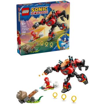 LEGO® Jucarie LEGO® Sonic The Hedgehog™, Knuckles vs. Dr. Eggman si robotul Egg Crusher 77005, 350 piese, 8 ani+