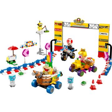 LEGO® Jucarie LEGO SUPER MARIO, Mario Kart™ – Set Baby Peach si Grand Prix, 823 piese, 8 ani+