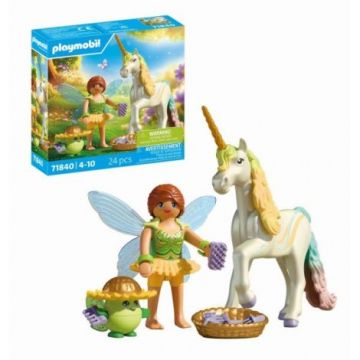 Playmobil - Jucarie de rol Figurina de colectie unicornul Rainbow Flower si zana Playmobil - Jucarie de rol Figurina de colectie unicornul Rainbow Flower si zana