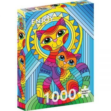 Puzzle 1000: Inseparable Cat and Kitten