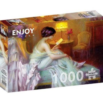 Puzzle 1000: Reading at Lamp Light. Delphin Enjolras Puzzle 1000: Reading at Lamp Light. Delphin Enjolras