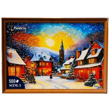 Puzzle Witty Puzzlezz, Peisaj de iarna, 500 piese
