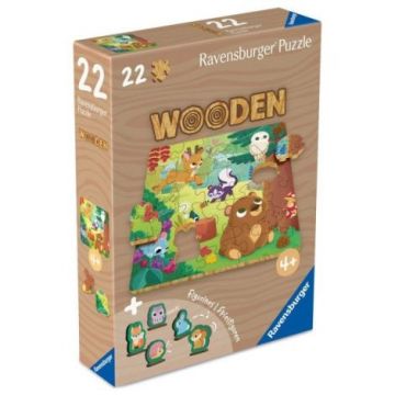 Ravensburger - Puzzle din lemn animalele padurii 22 piese