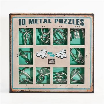 10 Metal Puzzles Set Green