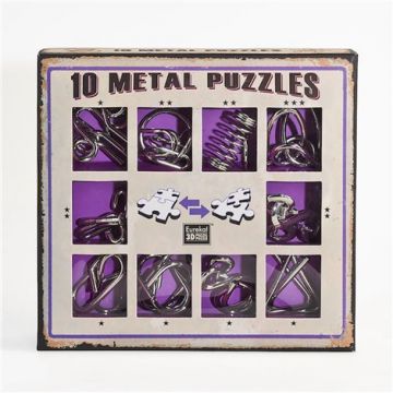 10 Metal Puzzles Set Purple