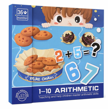 Carte magnetica asocieri matematice ,   Aritmetica cu prajiturele de la 1 - 10