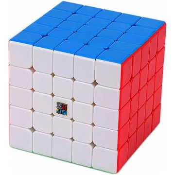 Cub mecanic 5x5x5 antistres, Moyu multicolor Stickerless, de viteza, Speedcube