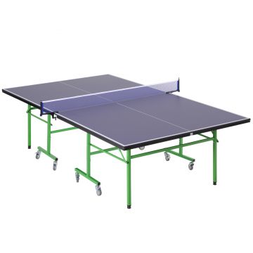 HOMCOM masă de ping pong pliabilă masă de ping pong roți masă de ping pong pentru interior masă de ping pong pentru exterior violet verde