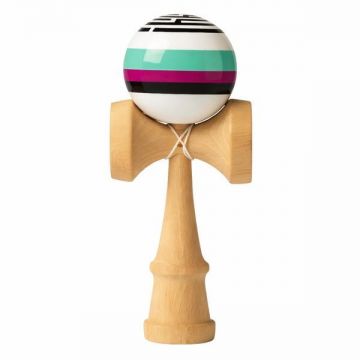 Kendama &ndash; Model Premium Lemn Natural cu Bila Colorata Design Modern, echilibru perfect si aderenta excelenta