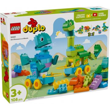 LEGO® DUPLO - Dinozauri pe roti 3 in 1 (10451)