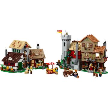 LEGO® Jucarie LEGO Icons 10332, Set de constructie Piata de oras medieval, 3304 piese, 18+ ani