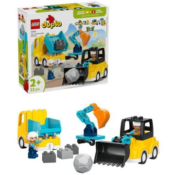 LEGO® LEGO® DUPLO Town - Vehicule de constructii 3 in 1 10475, 22 piese