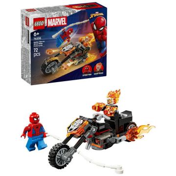 LEGO® LEGO® Marvel - Omul Paianjen vs Calaretul fantoma pe motocicleta 76335, 72 piese