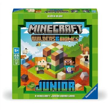 Minecraft Builders & Biomes Junior, joc de societate pentru copii de la 5 ani, Ravensburger, multilingv incl. RO