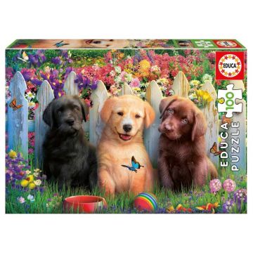 Puzzle 100 piese Educa Posing Puppies
