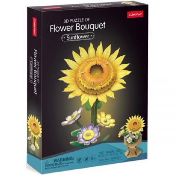 Puzzle 3D: Buchet de flori. Floarea soarelui