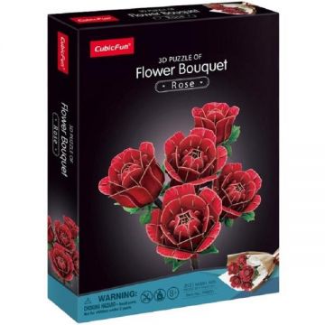 Puzzle 3D: Buchet de flori. Trandafiri