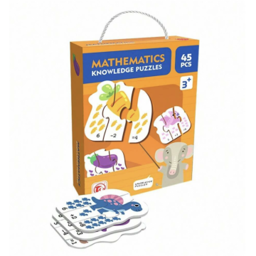 Puzzle educativ 45 piese mari Matematica ,   Invatam adunarea prin imagini