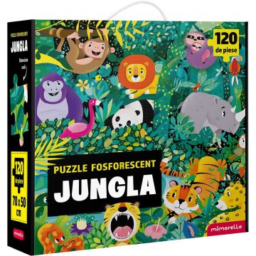 Puzzle fosforescent, Mimorello, Jungla, 120 piese