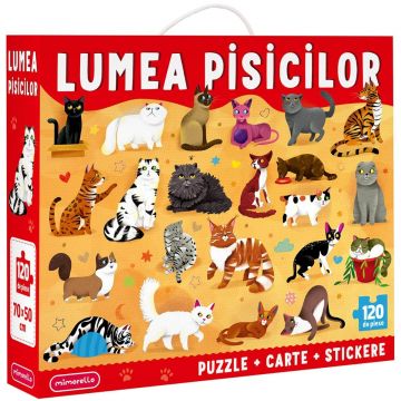 Puzzle Mimorello, Lumea Pisicilor, 120 piese