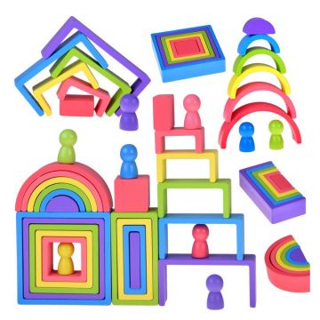 Puzzle Montessori, Din lemn, Cu piese de diferite forme