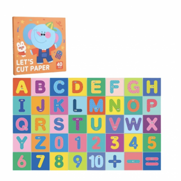 Set 40 carduri pentru decupaj si activitati creative ,   Alfabet si Cifre