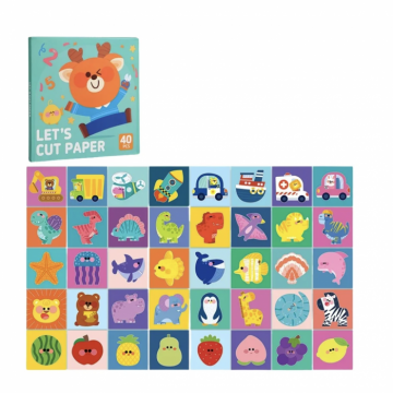 Set 40 carduri pentru decupaj si activitati creative ,   Animale, Vehicule, Fructe, Dinozauri
