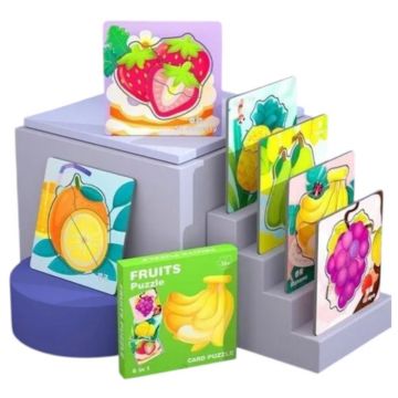Set 6 Puzzle incastru cu cate 4 piese, Fructe