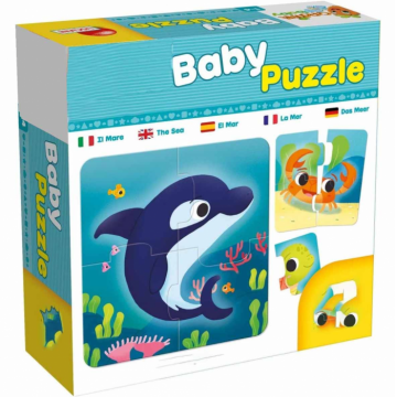 Set 8 Puzzle Copii Piese Mari Carton ,   Animale Marine
