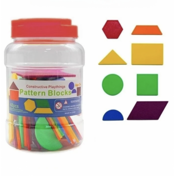 Set la Borcan cu 48 Forme Geometrice din Plastic ,   Activitati Educative