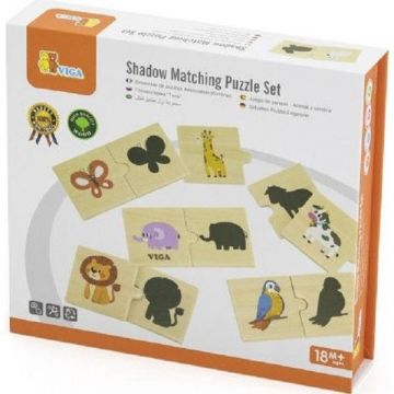 Set puzzle lemn: Potriveste umbra