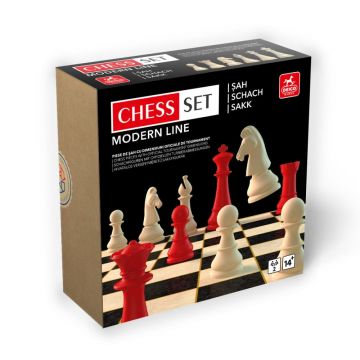 Set Sah Modern Line Rosu ,   Rege 8,75 cm