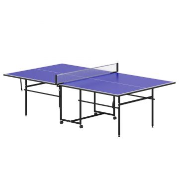 SPORTNOW Masă de Ping Pong Pliabilă cu Roți, Plasă și Palete pentru Interior | Aosom Romania