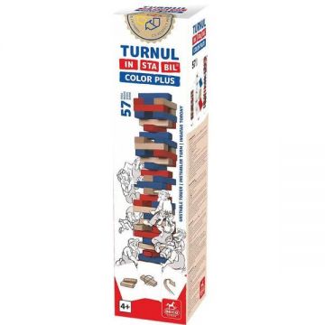 Turnul instabil color Plus. Piese din lemn