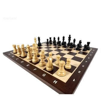 Combo Set cu Piese sah lemn Staunton 6 Clasic Black si tabla din lemn