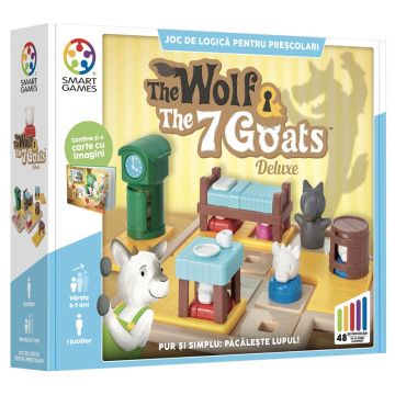 Joc de logica cu 48 de provocari, Smart Games, The wolf and the 7 goats, Deluxe