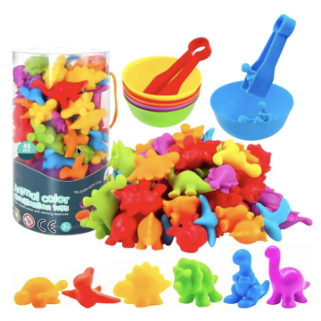 Jucarie creativa si de clasificare a culorilor Curcubeu, Dinozauri
