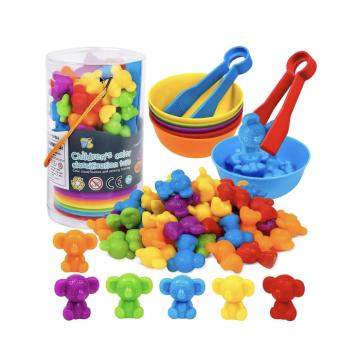 Jucarie creativa si de clasificare a culorilor Curcubeu, Ursuleti Koala