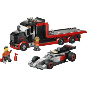 LEGO® LEGO City - Camion de prezentare F1 cu masina de curse Audi F1, 60493, 508 piese.