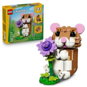 LEGO® LEGO Creator - Hamster adorabil cu o floare 31376, 166 piese, varsta 7+, Multicolor