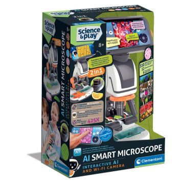 Microscop 2in1, Clementoni, Science & Play, Ai si camera Wi-Fi