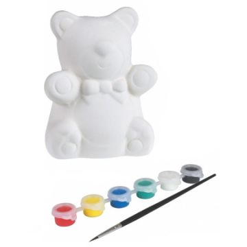 Pusculita ceramica - Ursulet, de colorat
