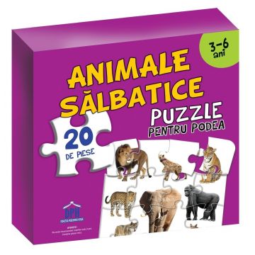 Puzzle pentru podea - Animale salbatice - 3-6 Ani
